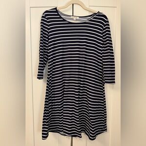 Nine Britton Navy and White Striped Dress
